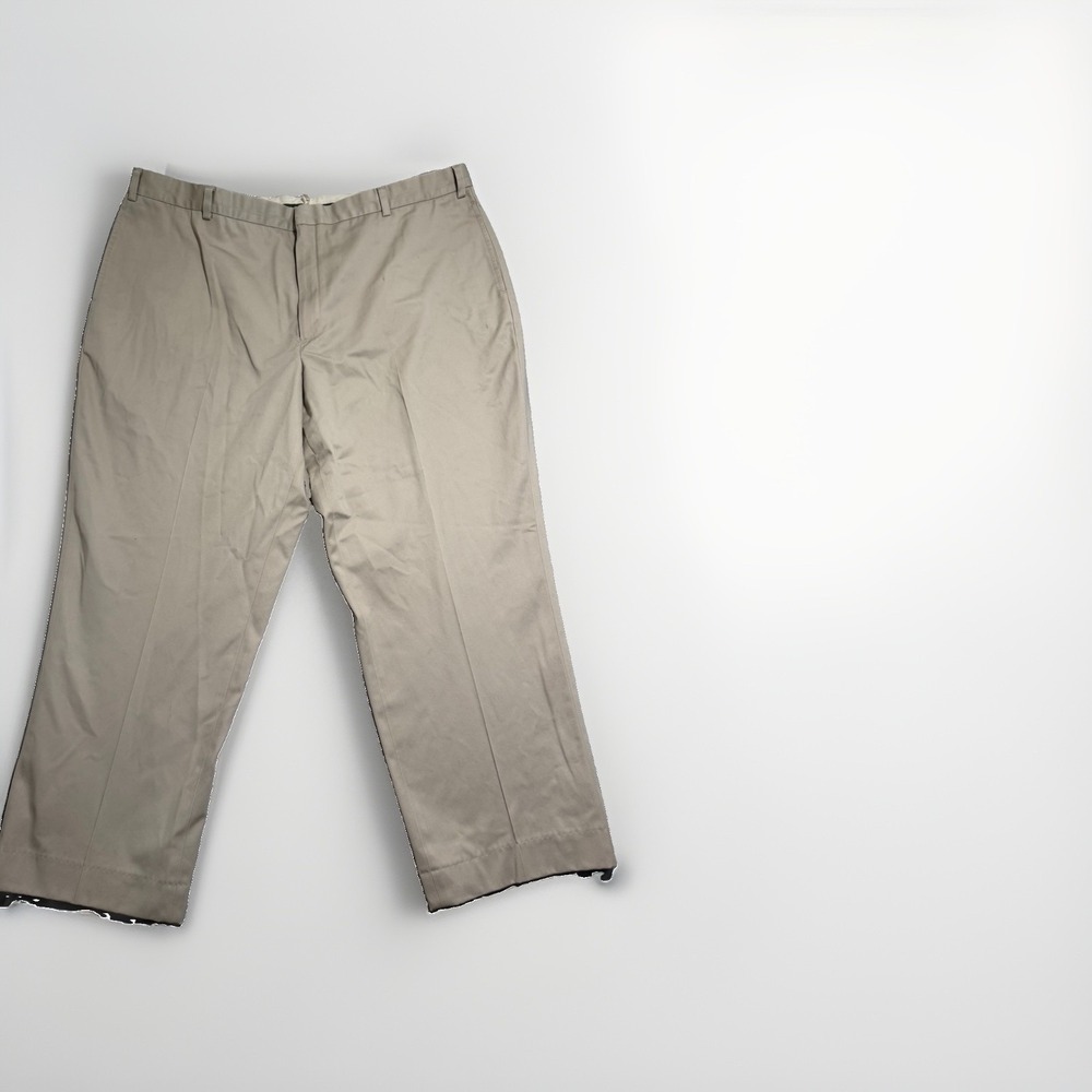 L.L. Bean classic fit beige dress pants slacks, 100% cotton, men's 46x28‎